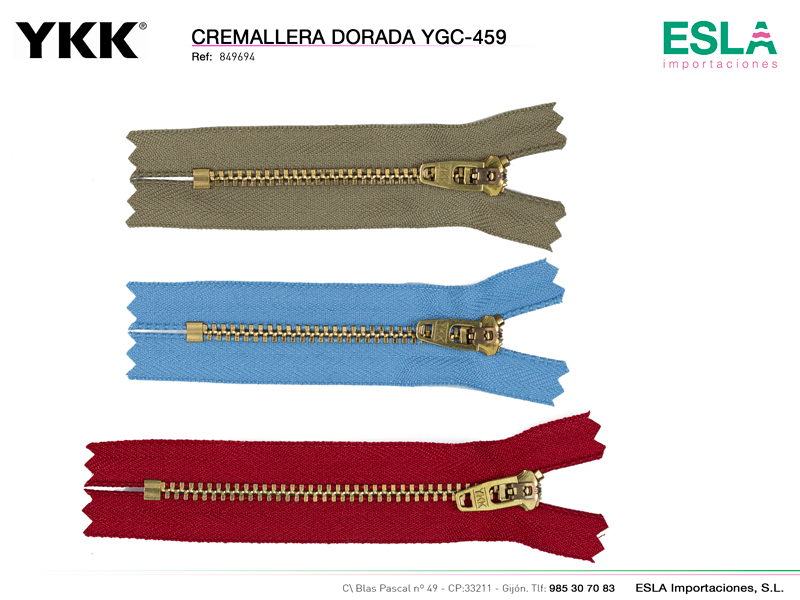 Cremallera dorada YGC-459