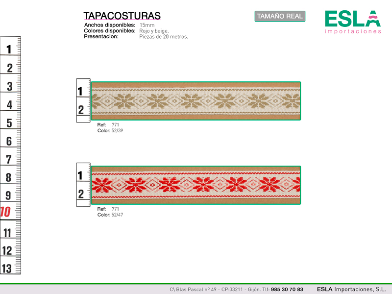 Tapacosturas con motivos de flores disponibles en dos colores. 