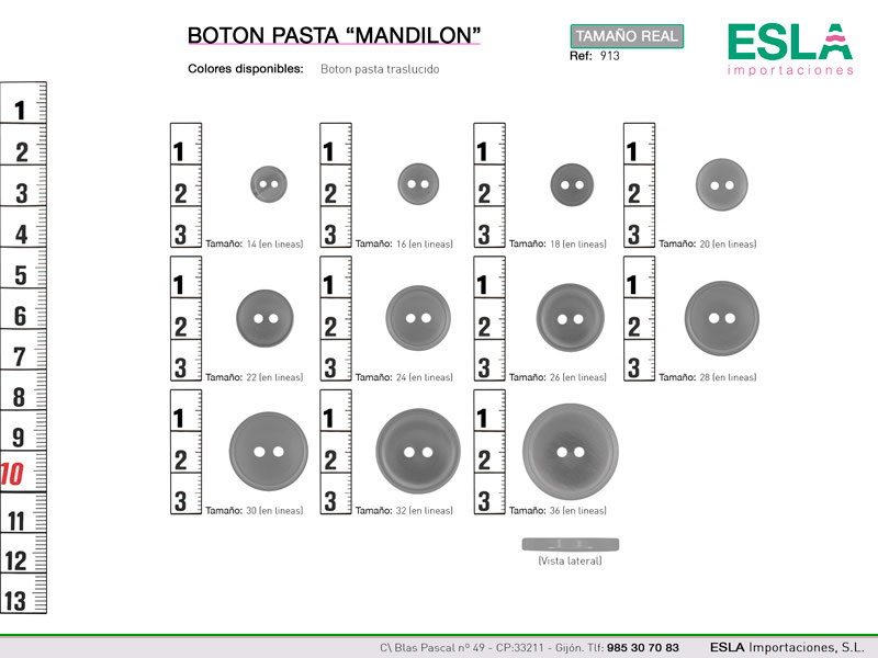 Botón pasta transparente