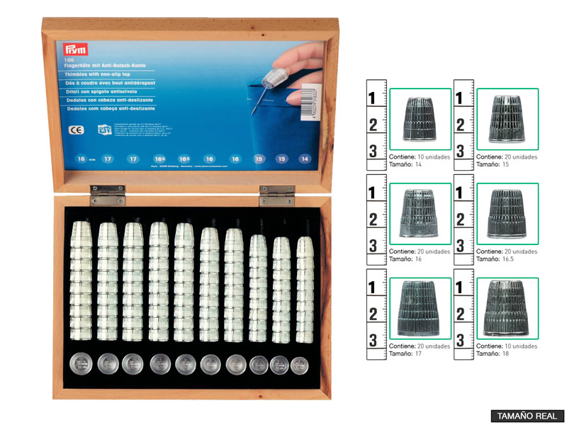 Expositor dedales galvanizados,PRYM, Caja Expositor madera, ref 431833