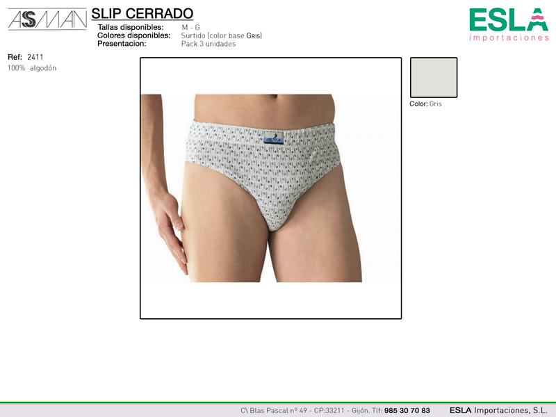 Slip cerrado, Asman, Ref 2411