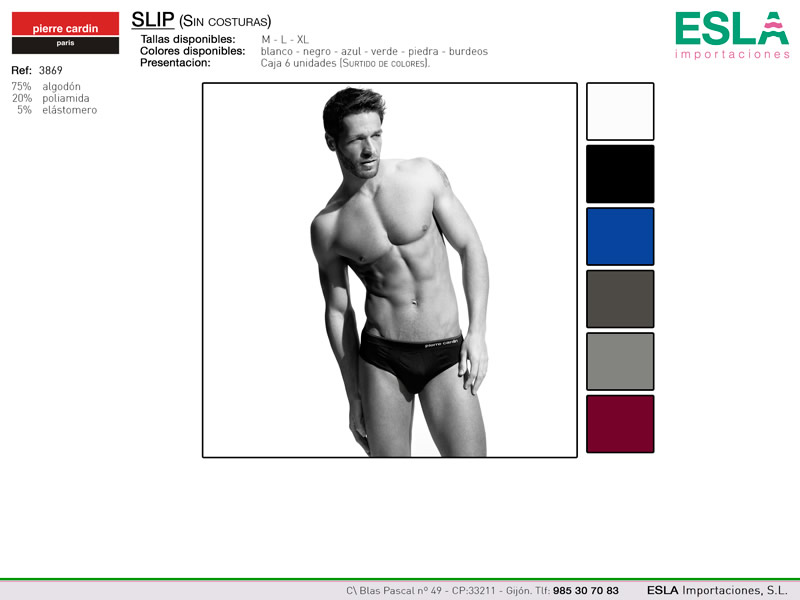 Slip sin costuras, pierre cardin, Ref 3869