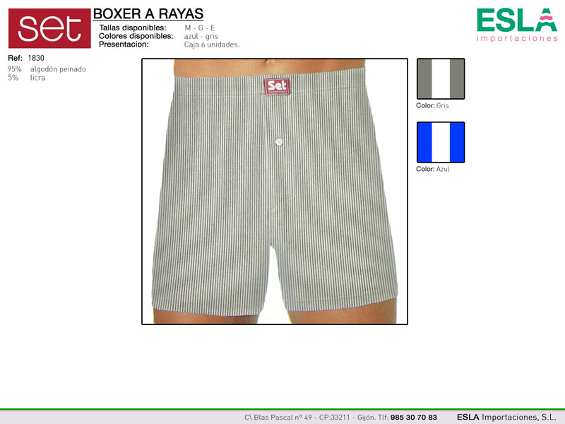 Boxer a rayas, Set, Ref 1830