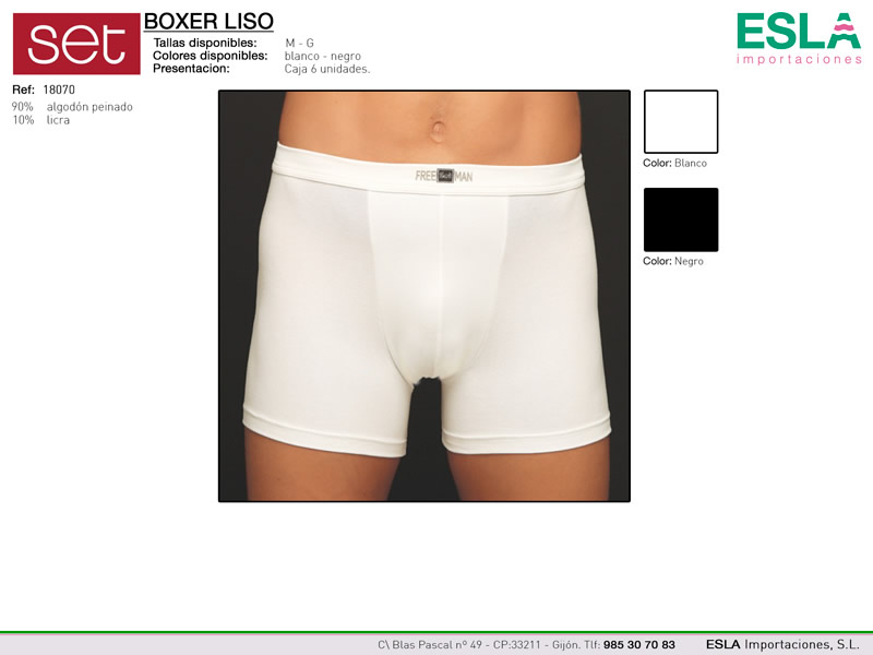 Boxer liso algodón, Set, Ref 18070