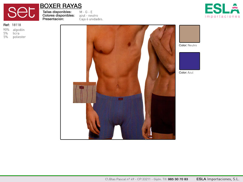 Boxer a rayas, Set, Ref 18118