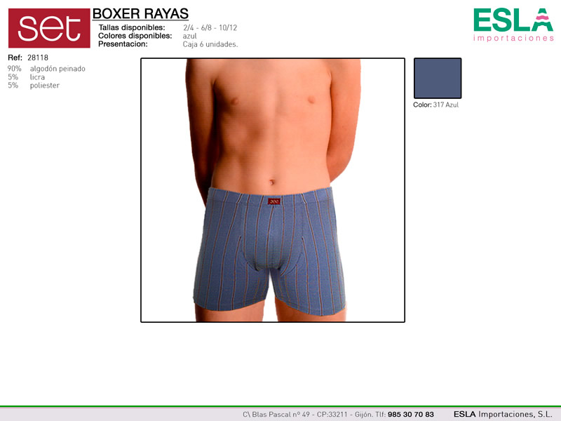 Boxer a rayas niño, Set, Ref 28118