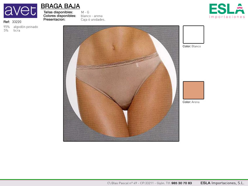 Braga baja con cintura elastica estampada, Avet, Ref 33220