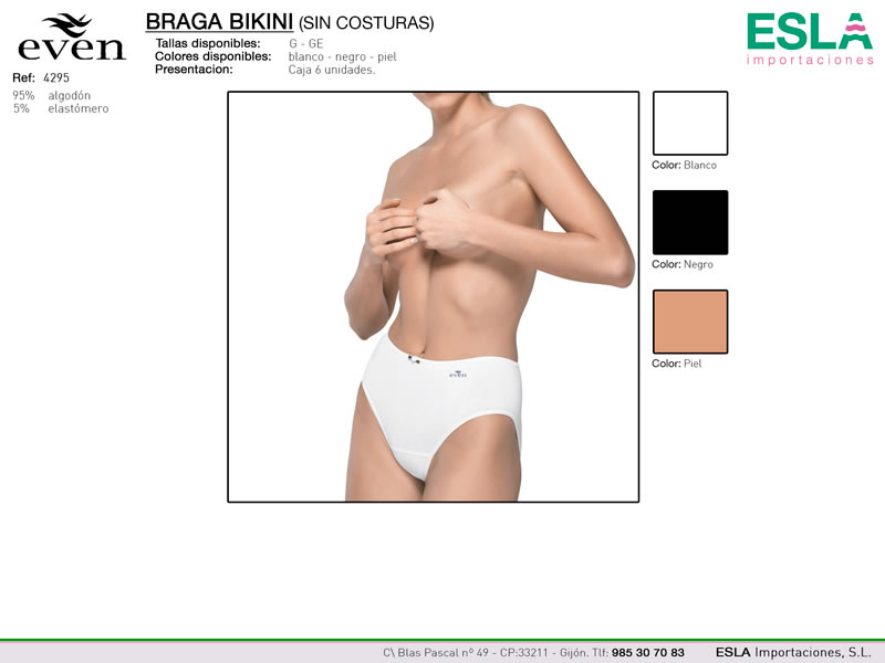 Braga bikini, sin costuras, Even, Ref 4295