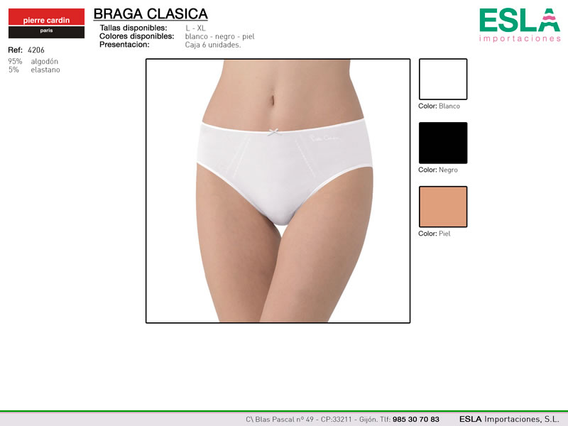 Braga clasica, Bikini, Sin costuras, Lisa, Ref 4206 