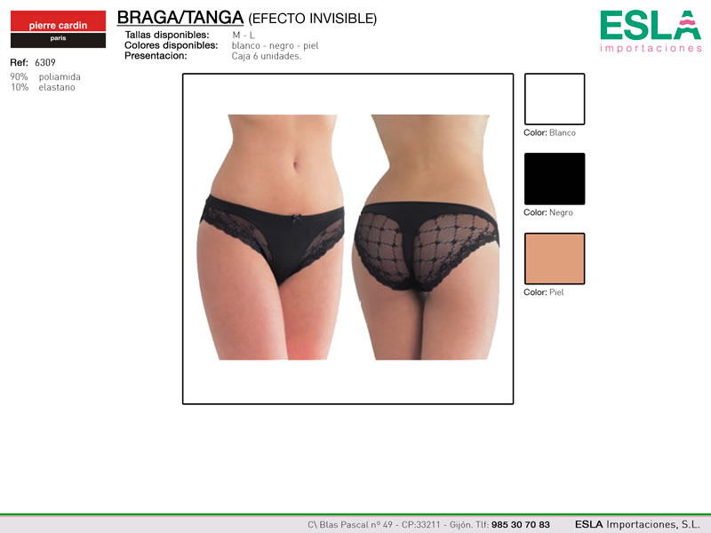 Braga efecto tanga, Pierre Cardin, Ref 6309