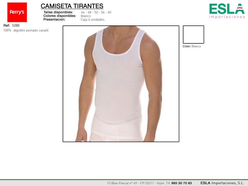 Camiseta de tirantes, cuello redondo, Ferrys, Ref 5280