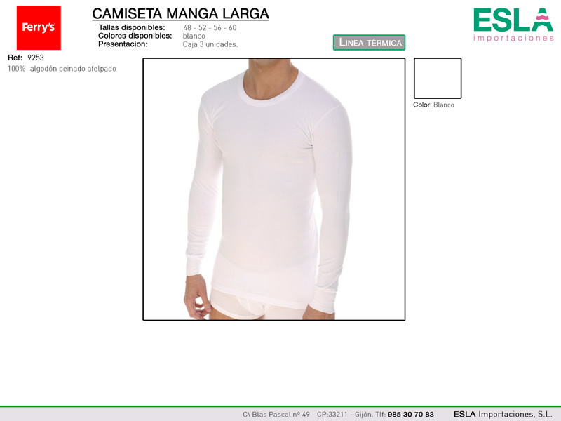 Camiseta manga larga, Linea Térmica, Ferrys, Ref 9253