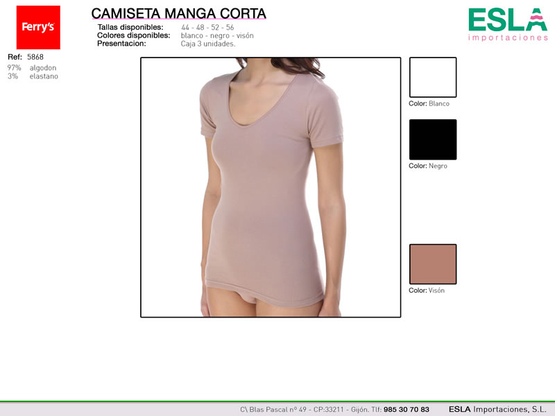 Camiseta manga corta, Ferrys, Ref 5868