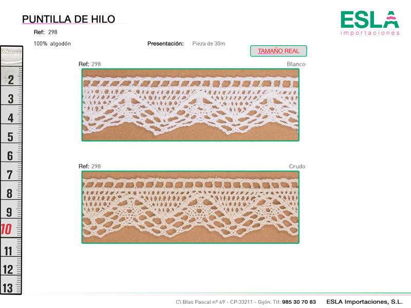 Puntilla de hilo, Familia 298 ,Ref 298