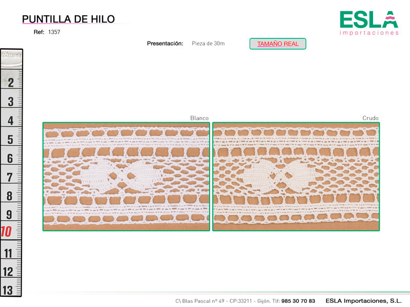 Puntilla de hilo, Familia 377-J, Ref 1357