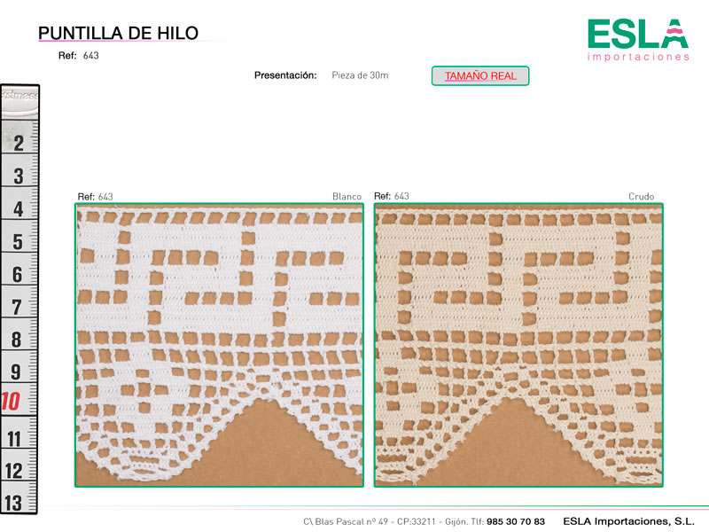 Puntilla de hilo, Familia 643, Ref 643