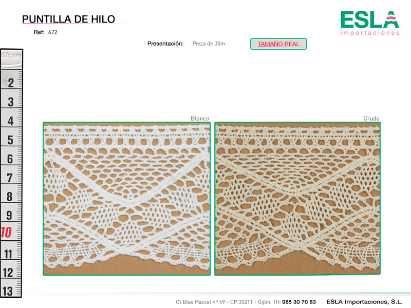 Puntilla de hilo, Familia 672, Ref 672