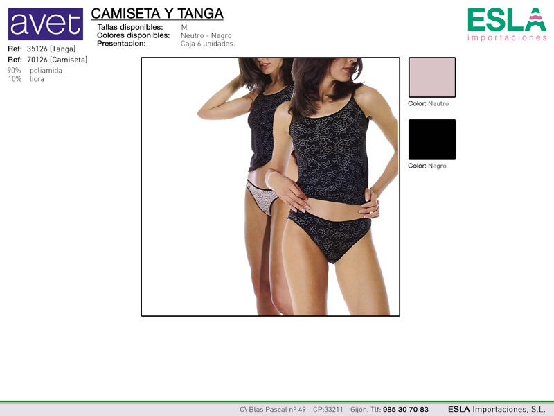 Conjunto camiseta Tanga, Avet, Conjunto 35126, Ref 70126