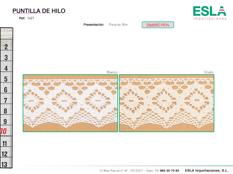 Puntilla de hilo, Familia 1382, Ref 1421