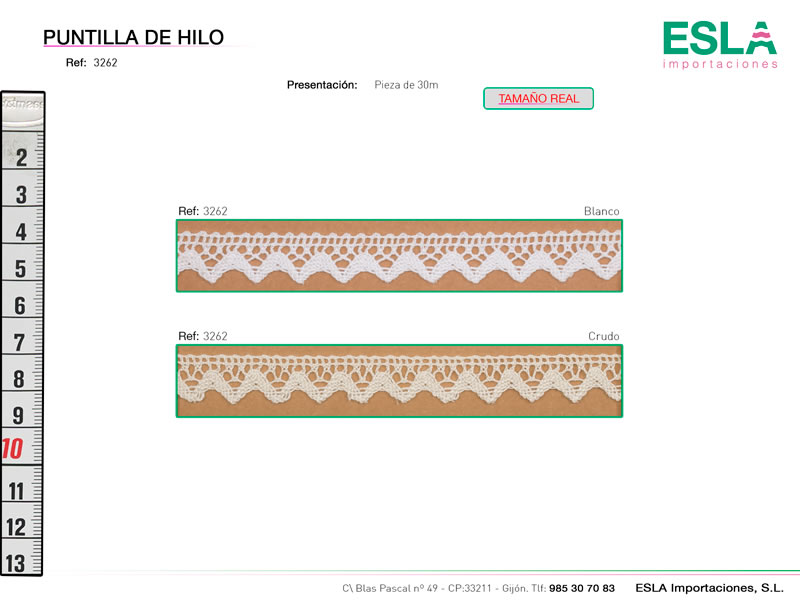 Puntilla de hilo, Familia 3262, Ref 3262