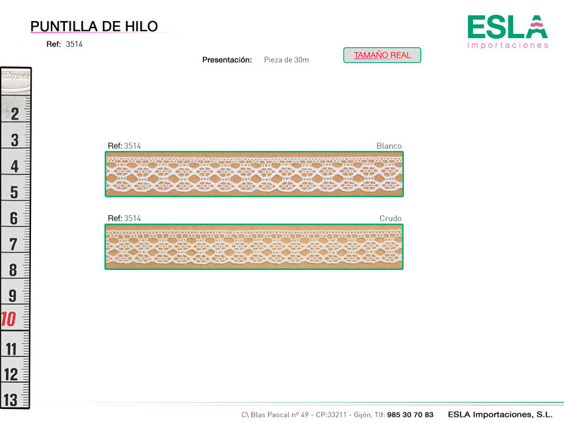 Puntilla de hilo, Familia 3513, Ref 3514