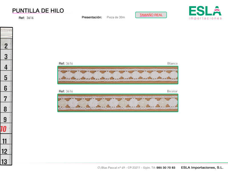 Puntilla de hilo, Familia 3615, Ref 3616