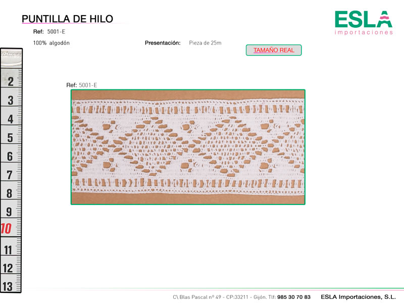 Puntilla de hilo, Familia 5001, Ref 5001-E