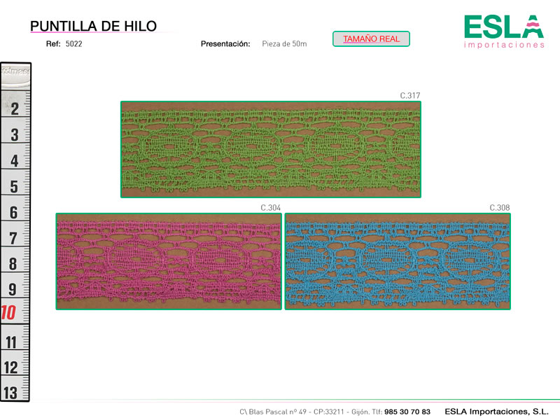 Puntilla de hilo de colores, Ref 5022