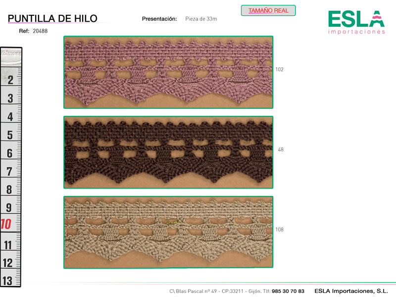 Puntilla de hilo de colores, REf 20488