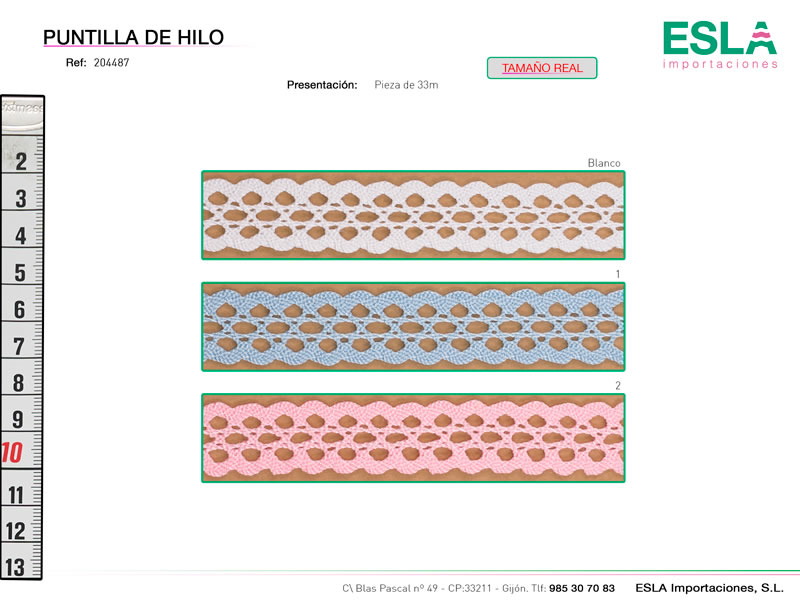 Puntilla de hilo de colores, Ref 204487