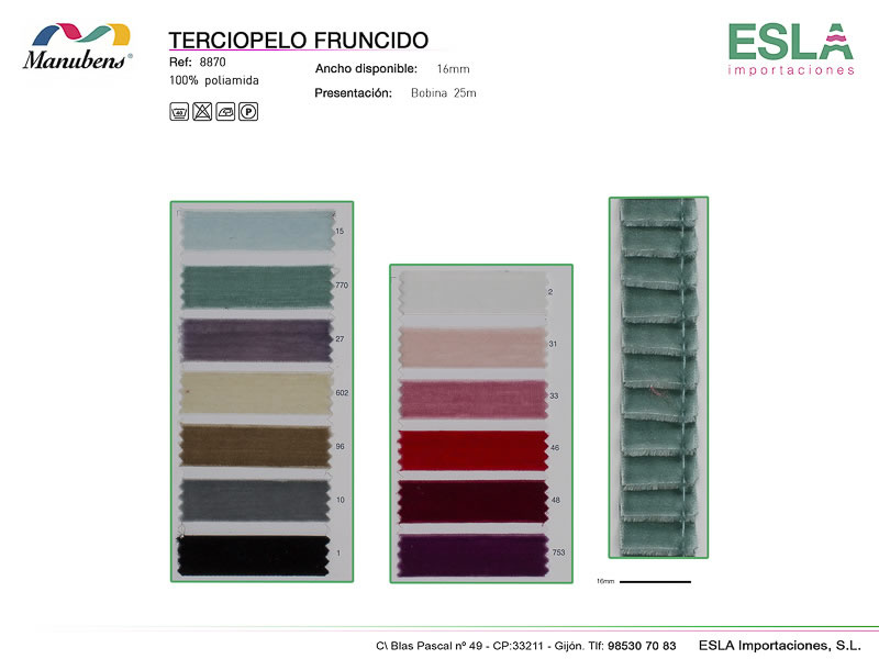 Terciopelo fruncido, Manubens, Ref 8870