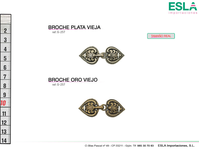 Broche de metal, Ref G-257