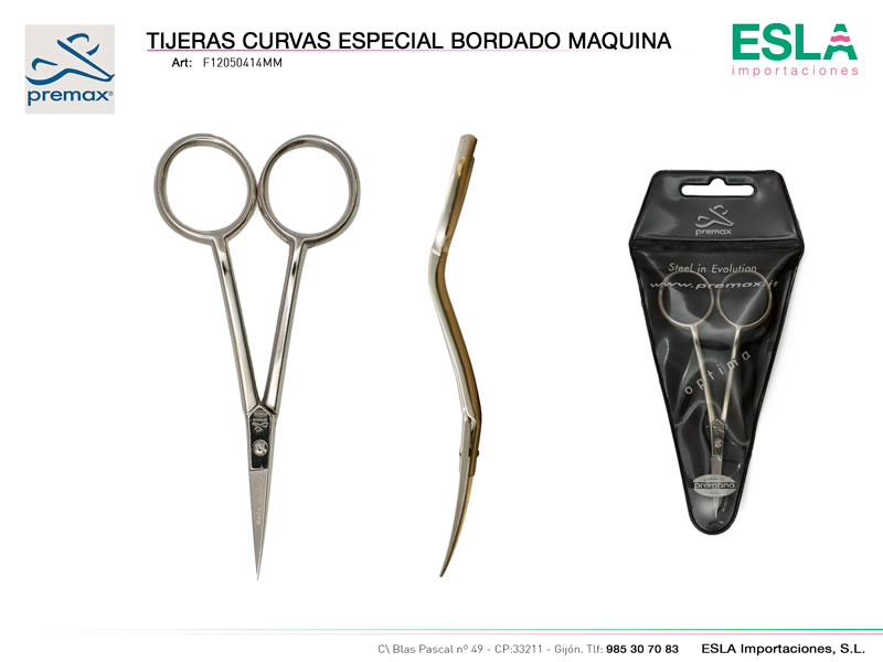 Tijera Curva, Especial bordado máquina, Ref F12050414MM