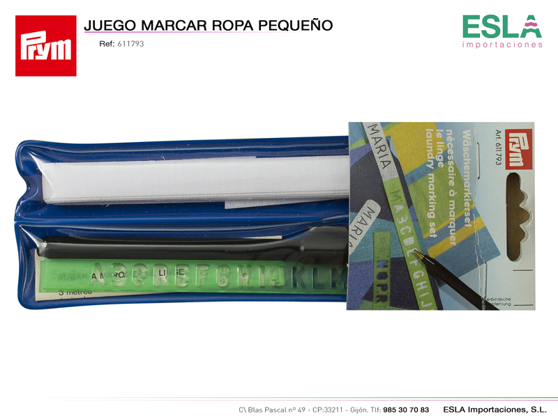 Juego para marcar ropa, Ref 611793