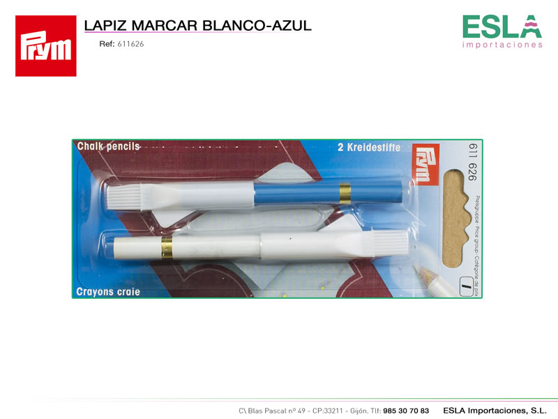 Lapiz para marcar, Blanco y azul, Ref 611626