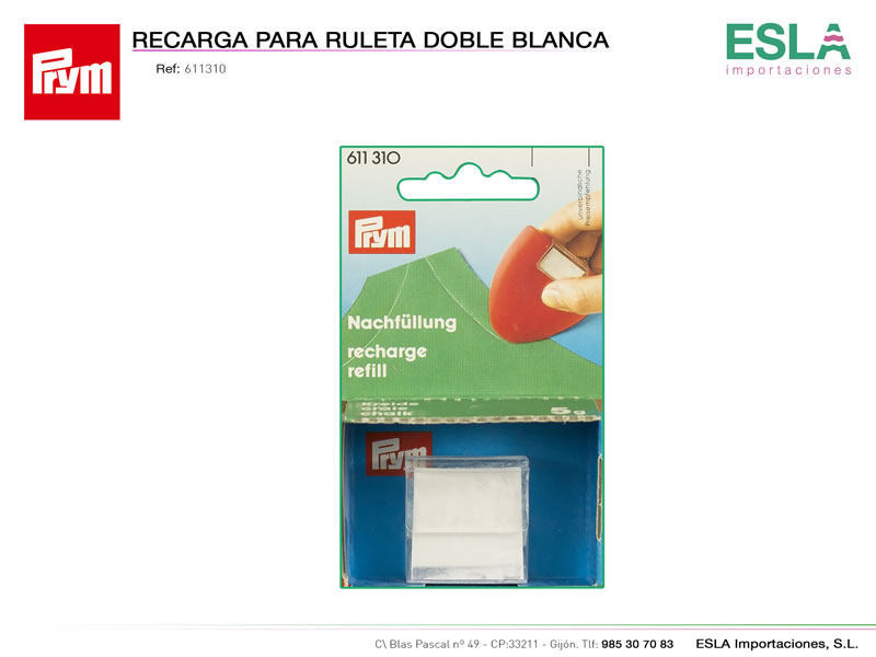 Recarga ruleta doble, Blanco, Ref 611310