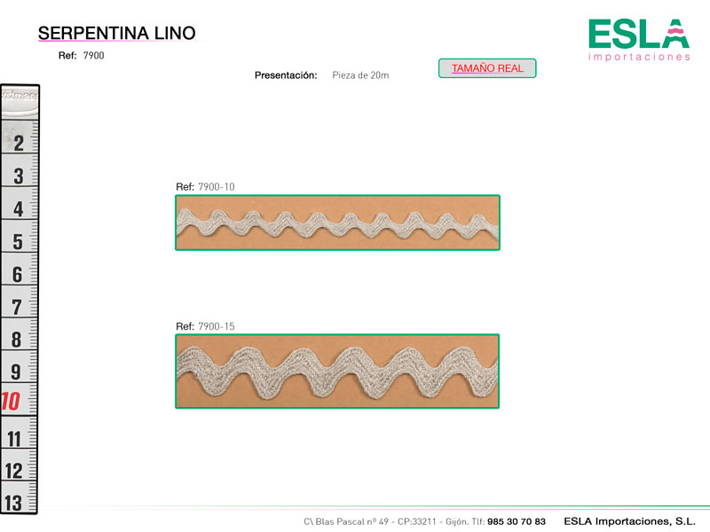 Ondulina lino, Ref 7900