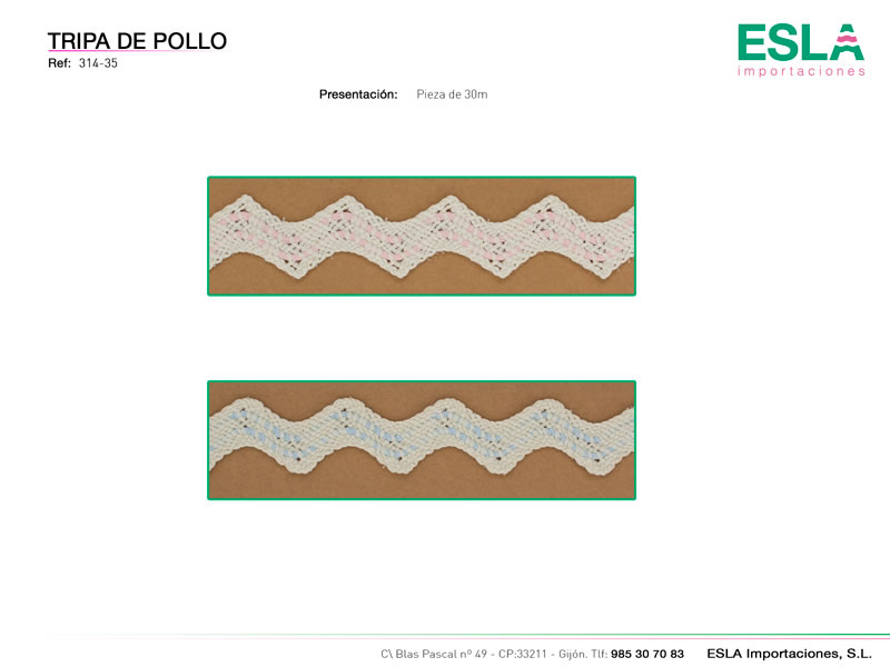 Puntilla hilo, Familia Puntilla ondulada, Ref 314-35