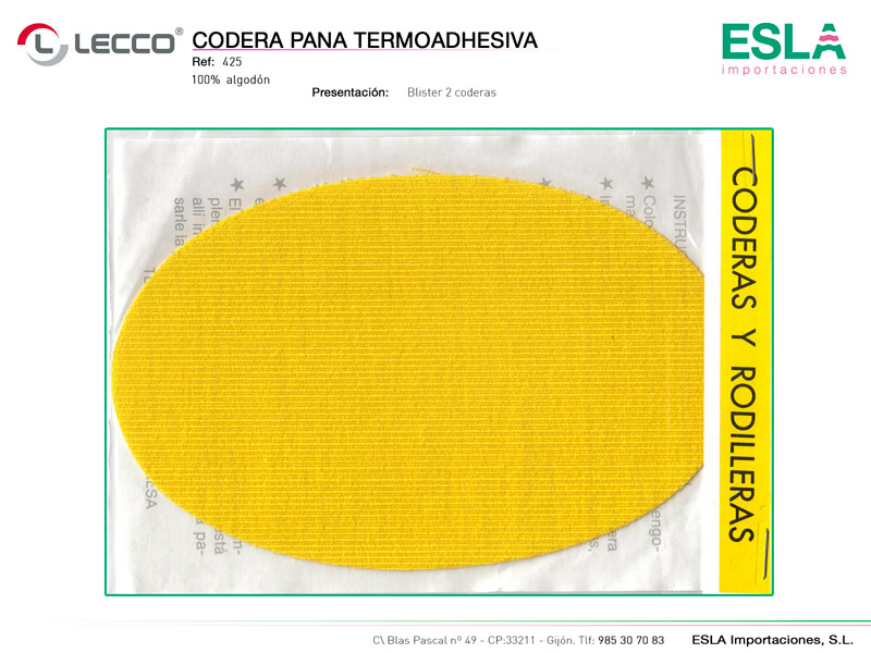 Codera pana termoadhesiva, Lecco, Ref 425