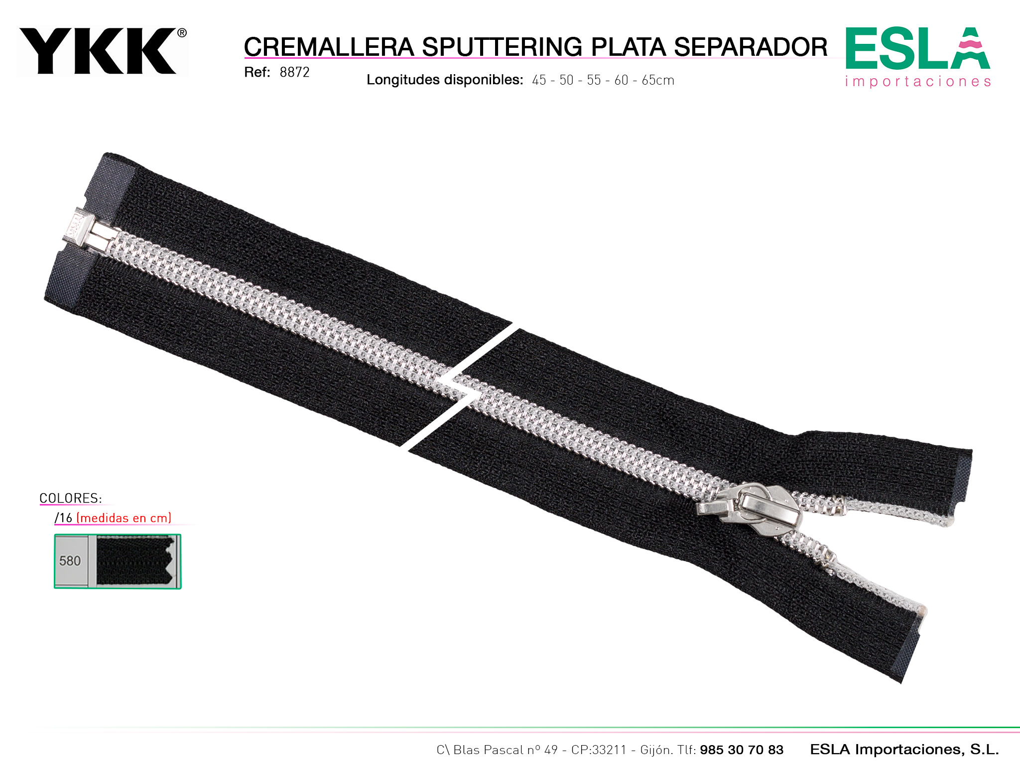 Cremallera Sputtering plata separador, Ref 8872