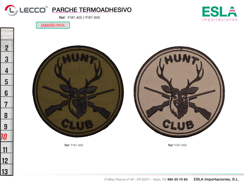 Parche termoadhesivo, Unisex, Hunt club, Ref: 9187