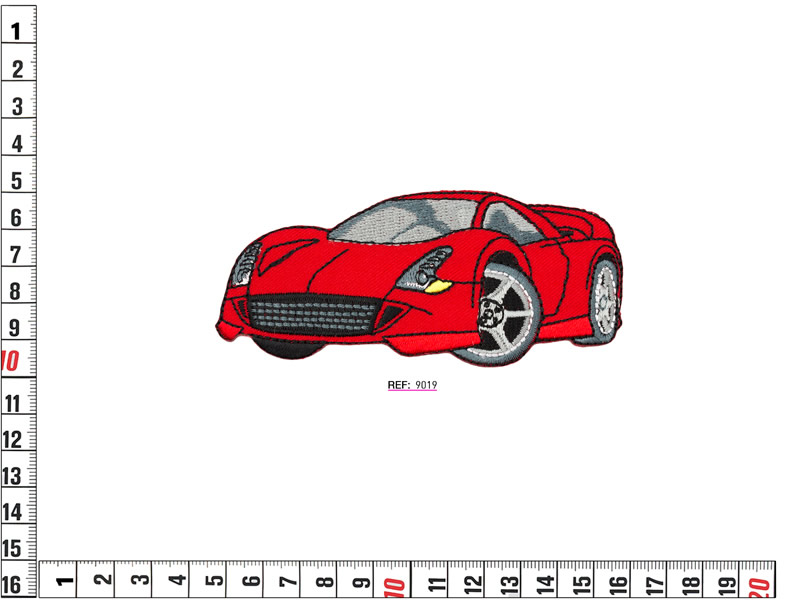 Termoadhesivo bordado infantil, coche deportivo, Ref 9019