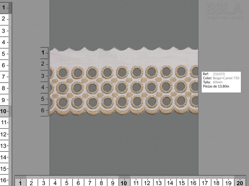 Tira bordada, Dos colores, Ref 216155