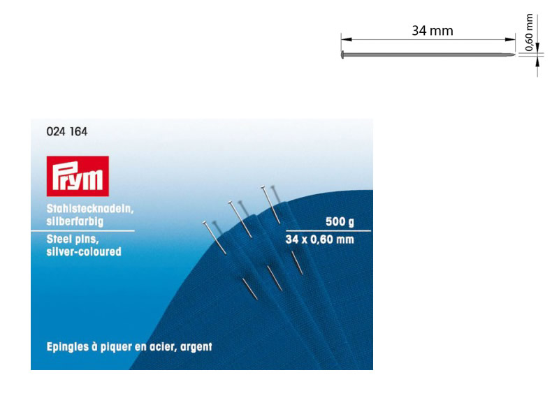 Alfiler acero, caja de 500gr, Ref 024164