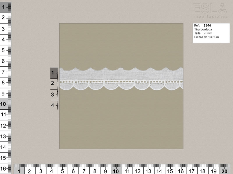 Tira bordada, Blanca, Ref 1346 