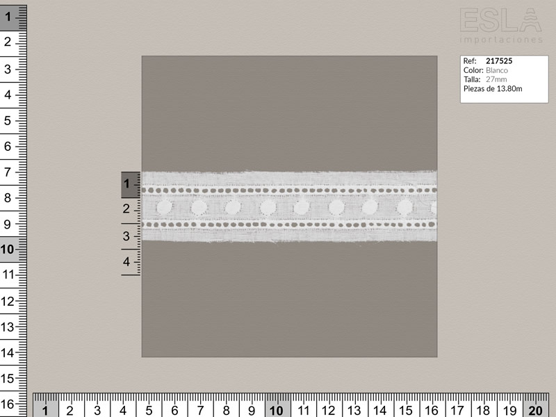 Tira bordada, Blanco, Ref 217525