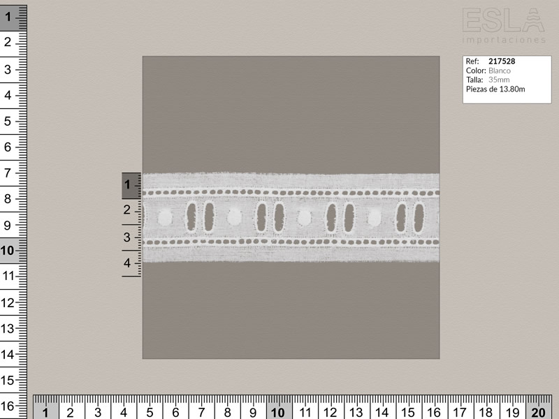 Tira bordada, Blanco, Ref 217528