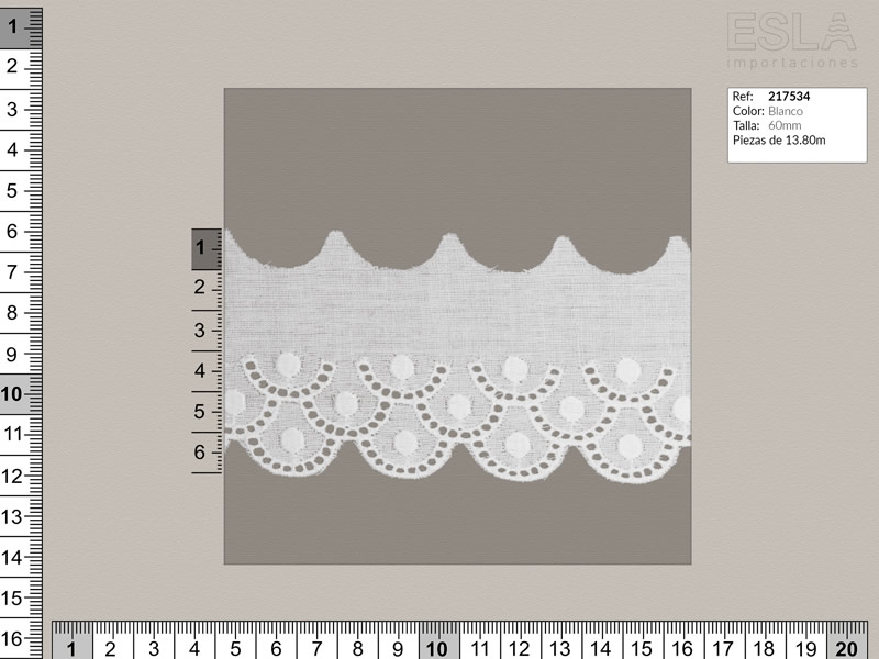 Tira bordada, Blanco, Familia 217532, Ref 217534