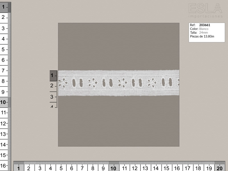 Tira bordada, Blanco, Entredos, Ref 203661