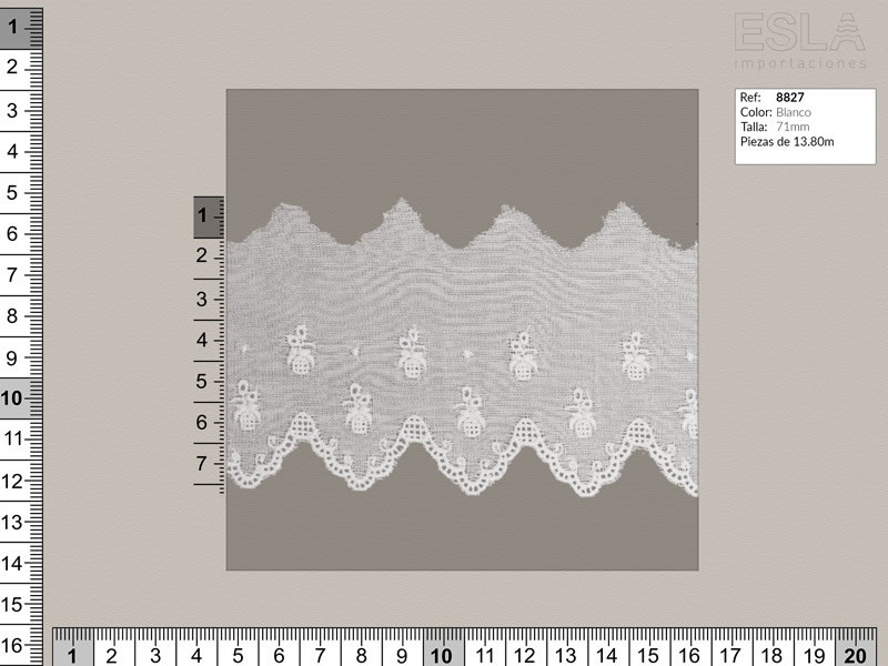 Tira bordada, Blanco, Ref 8827